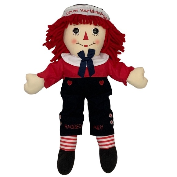 Raggedy Andy Count Your Blessings Embroidered Plush Retro Rag Doll Doll 17 Inch - Picture 2 of 16